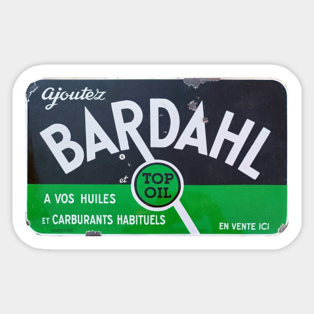 Bardahl Oil, vintage enamel sign Sticker by JonDelorme